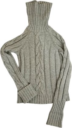 soft and beautiful grey cable knit sweater with elongated arms and neck.- M E A S U R E M E N T S -measurements are taken seam to seam while lying flatshoulder: 16bust: 17+waist: 17+sleeve: 29 length: 22- M A T E R I A L S -wool cashmere blend- C O N D I T I O N -excellent - B R A N D -NA Stretch Cable Knit Turtleneck, Fitted Cable Knit Long Sleeve Turtleneck, Fitted Cable Knit Turtleneck With Long Sleeves, Winter Cable Knit Stretch Turtleneck, Winter Stretch Cable Knit Turtleneck, Stretch Cable Knit Turtleneck For Winter, Fitted Cable Knit Turtleneck, Fitted Gray Turtleneck For Winter, Fitted Gray Cashmere Sweater