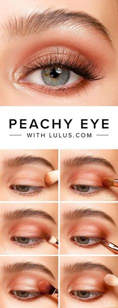 Achieve a pretty, but easy eye makeup look with our Peachy Eyeshadow Tutorial! Simple Eyeshadow Looks, Peachy Eyeshadow, Makeup Kawaii, Simple Eyeshadow, Dramatic Eye Makeup, Disney Makeup, Dramatic Eyes