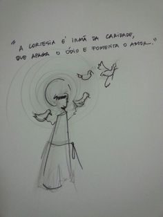 a drawing of a woman with birds flying around her and the words in spanish above her