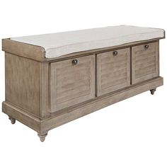 a wooden bench with two drawers and a mattress on it's side, against a white background