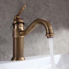 a faucet with water running from it's spout