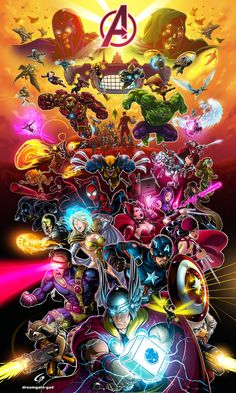 the avengers movie poster with many different characters