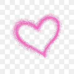 a pink heart on a white background, with small dots in the shape of a heart