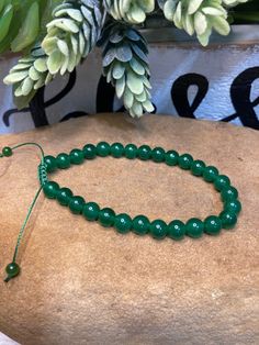 "Beaded bracelet using Green Jade natural stone beads on a nylon cord. Adjustable from 7\"-9\". Your choice of 6mm or 8mm beads. Green Jade the \"Royal Gemstone\". The sacred stone is considered a sign of luck and good fortune. It is also associated with abundance, wealth and prosperity. This powerful gemstone can bring wisdom, balance, calm and peace to the wearer!!" Blessing Bracelet, Wealth And Prosperity, Jade Crystal, Sacred Stones, 8mm Beads, Starfish Earrings, Natural Stone Beads, Crystal Dangle Earrings, Natural Stone Bracelets