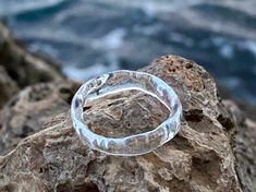 Looking for a one-of-a-kind ring that is both unique and elegant? This handmade transparent glass ring is the perfect choice! Crafted from durable borosilicate glass, each ring is created by hand and has its own distinctive shape and color. Made with a melting temperature of 800 degrees and taking 12 hours to create, this ring is a true artisan piece that will make a great addition to your jewelry collection.  This clear glass ring is a perfect gift for any occasion, whether it's a birthday, ann Handmade Gift Ideas, Ice Crystals, Gift Ideas For Her, Glass Ring, Glass Rings, Star Ring, Crystal Ring, Ring Unique, Finger Ring