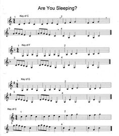 sheet music with the words are you sleeping?