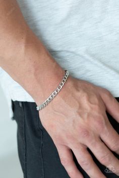 Paparazzi Bracelet ~ Halftime - Silver Classic Silver Chain Bracelet For Everyday, Classic Adjustable Silver Chain Charm Bracelet, Formal Silver Chain Bracelet With Adjustable Chain, Classic Silver Cable Chain Bracelet, Trendy Silver Jewelry With Extender, Elegant Stainless Steel Cable Chain Bracelets, Elegant Stainless Steel Bracelets With Cable Chain, Elegant Stainless Steel Cable Chain Bracelet, Elegant Silver Charm Bracelet With Cable Chain