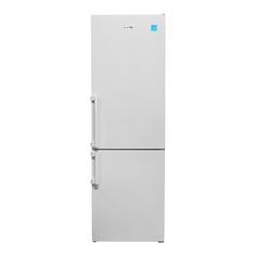 a white refrigerator freezer sitting on top of a white floor next to a wall