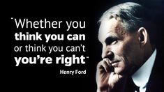 a man in a suit and tie with a quote from henry ford on the image