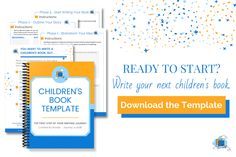 children's book template with the title ready to start? write your next children's book