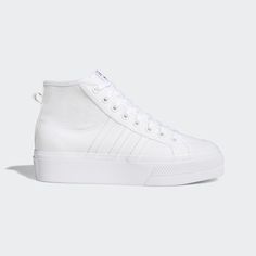 adidas Nizza Platform Mid Shoes - White | adidas US Nizza Adidas, Adidas Nizza Platform, Adidas Nizza, Mid Shoes, High Top Adidas, Plateau Sneaker, Adidas Shoes Originals, Adidas Shop, Vans Sneakers