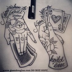 guendouglas: Pair of little #hands for tomorrow :) #thegambler... Play The Cards Youre Dealt Tattoo, Play The Hand Youre Dealt Tattoo, Gambler Tattoo, Playing Cards Tattoo, Tattoo Cards, Tattooed Hands, Hand Placement, Gambling Tattoo, School Tattoo