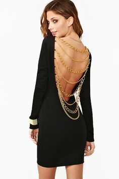 nasty gal. off the chain dress. #fashion Chain Dress, Black Dresses, Dandy, Diy Fashion, The Chain, Dress To Impress, Dresses Mini, Vintage Outfits