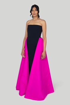 This gown is perfect for an evening event such as a gala or wedding. With its elegant design, it is suitable for a white tie dress code. All other sizes and colors are Special Order. Special Order takes 22 - 26 weeks from order to shipment. True to size 68% polyamide | 32% elastane Body 100% Silk Faille Cape Made in Toronto | Fabric milled in Italy Dry Clean *Note that Special Order pieces take 22 - 26 weeks to ship White Tie Dress Code, White Tie Dress, Greta Constantine, Vancouver British Columbia, Black Hot Pink, White Tie, Tie Dress, Dress Code, Apparel Design