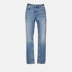 Pantalon jean baggy Saint Laurent pour homme. Jean Baggy, Ankle Boots Dress, Leather Label, Polo Jeans, Light Blue Jeans, Fashion Deals, Dress Trousers, T-shirt Polos, Baggy Jeans