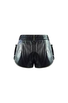 High waisted faux leather shorts featuring cargo pockets detail Fly button closure Runs true to size Short Leather Bottoms With Belt Loops, High-waisted Leather Shorts With Belt Loops, Leather High-waisted Shorts With Belt Loops, Black Leather Bottoms With Built-in Shorts, Utility Leather Bottoms With Multiple Pockets, Black Leather Bottoms With Multiple Pockets, Leather Shorts With Built-in Shorts, Casual Leather Shorts With Belt Loops, Black High Waist Utility Shorts