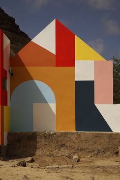 eltono: the french artist who painted the lopes' family home on cape verde Color Architecture, Abstract Mural, Office Mural, Artistic Decor, Street Installation, Cabo Verde, Colorful Murals