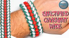 two different colored bracelets with the words sanctified covenant wide