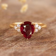 Genuine red ruby ring for women, pear cut ruby ring in highest quality, AAA Ruby ring, gold ring, 925 Sterling silver ring. *Other Similar Jewelry Available Here* https://www.etsy.com/shop/AreebaJewelry Details:- Gemstone - Ruby Stone Color Available - Natural Red Stone Setting - Prong Birthstone - July birthstone Quality - AAA Grade Stone Size - 5 x 7 MM Rize Size - 5 US TO 9 US Available Type - 100% Natural  Shipping service - Free worldwide shipping service About AreebaJewelry:- AreebaJewelry Teardrop Yellow Gold Ruby Ring For Wedding, Yellow Gold Pear-shaped Ruby Promise Ring, Pear-shaped Ruby Jewelry For Wedding, Pear-shaped Yellow Gold Ruby Promise Ring, Elegant Pear-shaped Red Rings, Elegant Red Pear-shaped Rings, Pear-shaped Ruby Promise Ring In Yellow Gold, Classic Pear-shaped Ruby Wedding Ring, Pear-shaped Ruby Rings