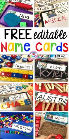 free printable name cards for kids to use in their homeschool or classroom