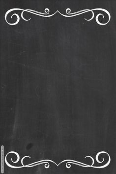 a blackboard with white swirls and a frame on the bottom that says,