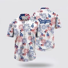 MLB Los Angeles Dodgers Hawaiian Shirt Welcome Summer Full Of Energy With Tropical Fashion Outfits For Fans It’s the perfect combination of Hawaiian style and MLB fandom. These unique MLB Hawaiian shirts are a must-have for football enthusiasts. Show your team spirit in a fun and tropical way with vibrant floral patterns inspired by the beauty of Hawaii. Made from high-quality materials, they provide comfort and breathability, keeping you cool during game days or outdoor activities. Stand out fr Short Sleeve Tops For Baseball Season Fan Events, Baseball Season Tops With Team Name For Fan Events, Team Name Tops For Baseball Season Fan Events, White Team Logo Shirt For Sports Events, White Shirt With Team Logo For Sports Events, Casual White Fan Gear Shirt, Summer Sports Event Shirt With Letter Print, Sports Event Shirt With Sublimation Print In Team Colors, Sports Events Shirt With Sublimation Print In Team Colors