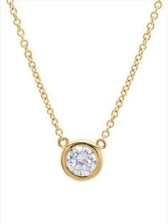 a gold necklace with a white diamond Affordable Fine Jewelry, Tiny Necklace, Yellow Gold Solitaire, Circle Pendant Necklace, Cubic Zirconia Jewelry, Eco Friendly Jewelry, Bezel Pendant, Solitaire Pendant, Accessories Jewelry Necklace