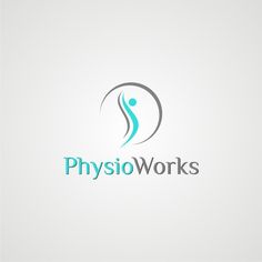 the logo for physioworkss is shown in blue and grey colors on a white background