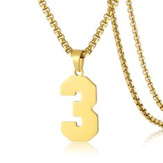 PRICES MAY VARY. 🏆【Personalized Number Necklaces】Lucky numbers:3, commemorative numbers and favourite sport player numbers are all the reasons why you choose this number pendant necklaces. These numbers always bring good luck.The popular athlete necklaces will let you get more praise and attention. 🏀【Number Pendant Chain Size】Sports jersey number necklaces for boys,Meaningful number Pendant with sturdy chain of 24 inches (60cm). It can be disassembled at any time, and you can replace your pref Chain Pandent, Baseball Necklace, Boys Necklace, Number Necklace, Sport Player, Necklace For Men, Steel Necklace, Baseball Jersey, Baseball Jerseys