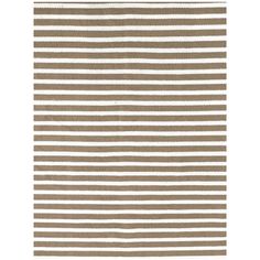 a brown and white striped rug