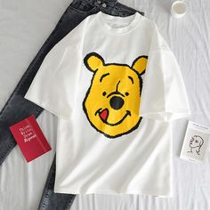 Summer+casual+loose+Women+T-shirts+Ulzzang+Streetwear+kawaii+cartoon+print+Tshirt+Korean+Style+Tops+fashion+short+sleeve+t+shirt Korean Style Tops, Exo Merch, Kawaii Cartoon, Letter Print Sweatshirt, Style Tops, Bear T Shirt, Print Style, Women T Shirts, Short Sleeve T Shirt