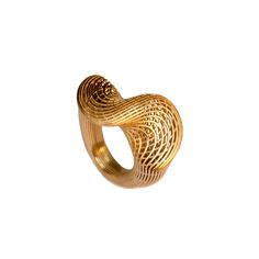 Fine JewelryFine jewelry,Top Twisted Ring Mobius 14 karat Gold This amazing ring made with a 3D printing technique in 14k Gold. Design with net texture. The manufacturing process results in a hollow object shaped like a large Mobius strip with the twist of the band worn in front. Made with solid 14k yellow gold. Its flat sides make it smooth and comfortable to wear. - DETAILS - Metal: 14k yellow solid gold Band Height: approx. 12.8 mm Band Max. Width: approx. 3.2 mm Weight: approx. 12 grams - SH 3d Printed Ring, Statement Rings Unique, Pure Gold Jewellery, 3d Printed Jewelry, Gold Pendant Jewelry, Solid Gold Band, Gold Rings Jewelry, Golden Jewelry, Printed Jewelry