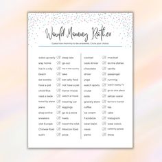 a printable wedding wording game for the bride and groom to play on their wedding day