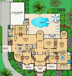 this is the floor plan for these luxury home plans, which are designed to be very large