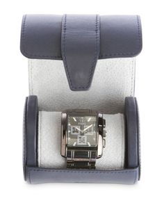 Royce New York Leather Single Watch Travel Roll Case Luxury Business Watch Accessories With Rectangular Case, Luxury Watch Accessories With Rectangular Case, Rectangular Chronograph Watch Accessories For Business, Rectangular Watches With Subdials For Everyday Use, Business Watch Accessories With Bracelet Strap And Rectangular Dial, Business Watch Accessories With Bracelet Strap, Rectangular Watches With Bracelet Strap For Everyday Use, Rectangular Bracelet Strap Watch For Everyday Use, Leather Chronograph Rectangular Watch