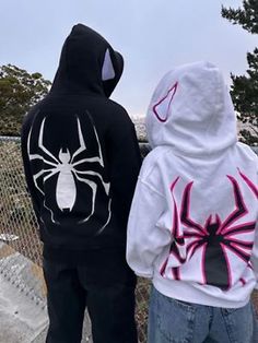 Y2k Hip Hop Zipper Spider Print Hoodies Women Long Sleeve Jacket Winter Harajuku | eBay Y2k Men, Streetwear Hoodie, Grunge Vintage, Matching Couple Outfits, Y2k Clothes, Estilo Punk, Cooler Look, Hooded Shirt, Streetwear Y2k