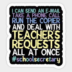 the teacher's request is written in different colors and font on a black background