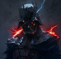 darth vader from star wars the old republic is shown in this dark background