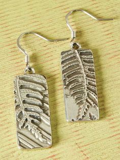 Eye-Catching Earrings With a Beautiful Hand-Cast Relief Pattern of Vermont Fiddleheads and Ferns Aluminium Jewellery, Etched Metal Jewelry, Fiddlehead Fern, Fern Earrings, Pewter Casting, Funny Stocking Stuffers, Unique Christmas Stockings, Precious Metal Clay Jewelry, Classic Perfumes