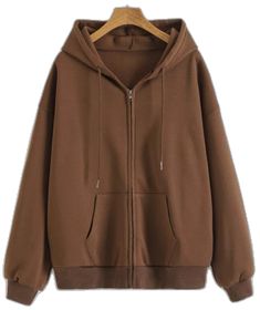 Brown Sweatshirt With Drawstring Hood, Brown Hooded Sweatshirt For Spring, Brown Hooded Jacket With Drawstring For Spring, Brown Zip Up, Brown Zip Up Hoodie, Brown Clothes, Hogwarts Dr, Deer Costume, Shein Jackets