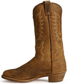 Abilene Men's Bison Leather Cowboy Boots - Medium Toe, Tan Old West Boots, Bison Leather, Heel Grips, Leather Western Boots, Leather Cowboy Boots, Beautiful Boots, Cowboy Boot, Best Wear, Country Outfits