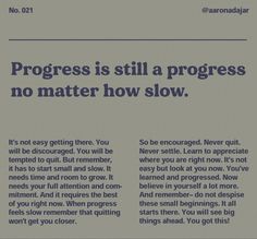 an article about progress is still a progress, no matter how slow