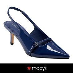 in stock Navy Blue Heels, Navy Heels, Chic Heels, Blue Heels, Kitten Heel Pumps, Navy Shoes, Pump Dress, Marc Fisher, Sleek Fashion