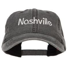 Nashville Embroidered Washed Buckled Cap Unisex Crown, Big Hat, Country Design, Music City, Season 8, City Design, Patch Design, City State, Hat Band