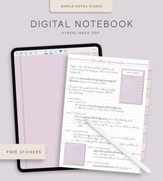 12 Tab Digital Notebook, Hyperlinked PDF, Lin Digital Flashcards, Digital Bullet Journal, Digital Ideas, Free Notebook, To Do Planner, Notebook Templates, Digital Planner Goodnotes, Digital Notebook, Planner Pdf