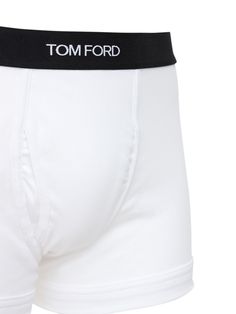 Includes two pairs of boxer briefs. Front jacquard logo detail at waistband. Front jacquard logo detail Classic Cotton Boxer Briefs With Logo Waistband, White Cotton Boxer Briefs With Logo Waistband, Fitted Cotton Boxer Briefs With Logo Waistband, White Sporty Boxer Briefs With Logo Waistband, Fitted Boxer Briefs With Logo Waistband, Tom Ford Men, Sport Swimwear, Sports Sweatshirts, Sports Brands