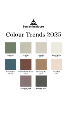 an image of the color trend for autumn and winter colors, including brown, green, blue