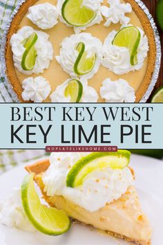 Make the best Key West Key Lime Pie recipe with a few basic ingredients. It’s an easy-to-make, sweet, tart dessert that’s perfect for summer that will make you feel like you’re in the Florida Keys. Homemade Keylime Pie Recipes, The Best Key Lime Pie Recipe, Easy Key Lime Pie Recipe No Bake, Key West Key Lime Pie Recipe, Florida Key Lime Pie Recipe, Authentic Key Lime Pie Recipe, Key Lime Dessert Recipes, Best Key Lime Pie Recipe, Easy Key Lime Pie Recipe