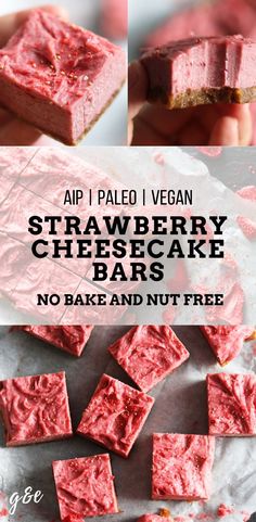 strawberry cheesecake bars with no bake and nut free