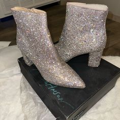 Brand New Betsey Johnson Bootie Heels- Never Ever Been Worn, Box Just Dusty From Moving. Heels In Dust Bags Party Boots With 4-inch Block Heel, Bootie Heels, Betsey Johnson Shoes, Shoes Heels Boots, Betsey Johnson, Bootie, Shoes Women Heels, Heeled Boots, Dust Bag